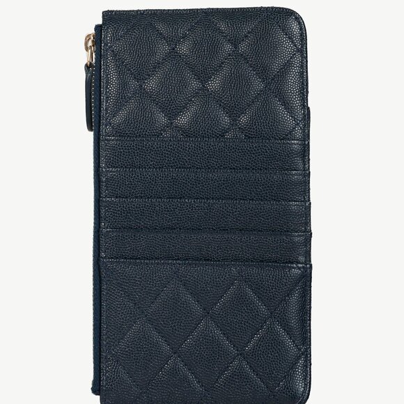 Chanel Navy Matelasse Caviar-Leather Classic Phone & Card Holder - Picture 5 of 12